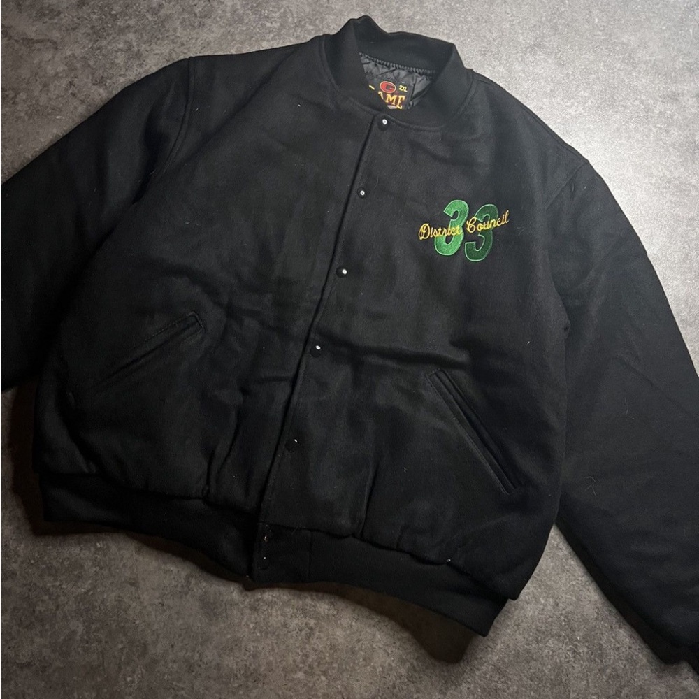 VARSITY JACKET BOMBER VINTAGE 33 DISTRICT COUNCIL GAME XL WOOL